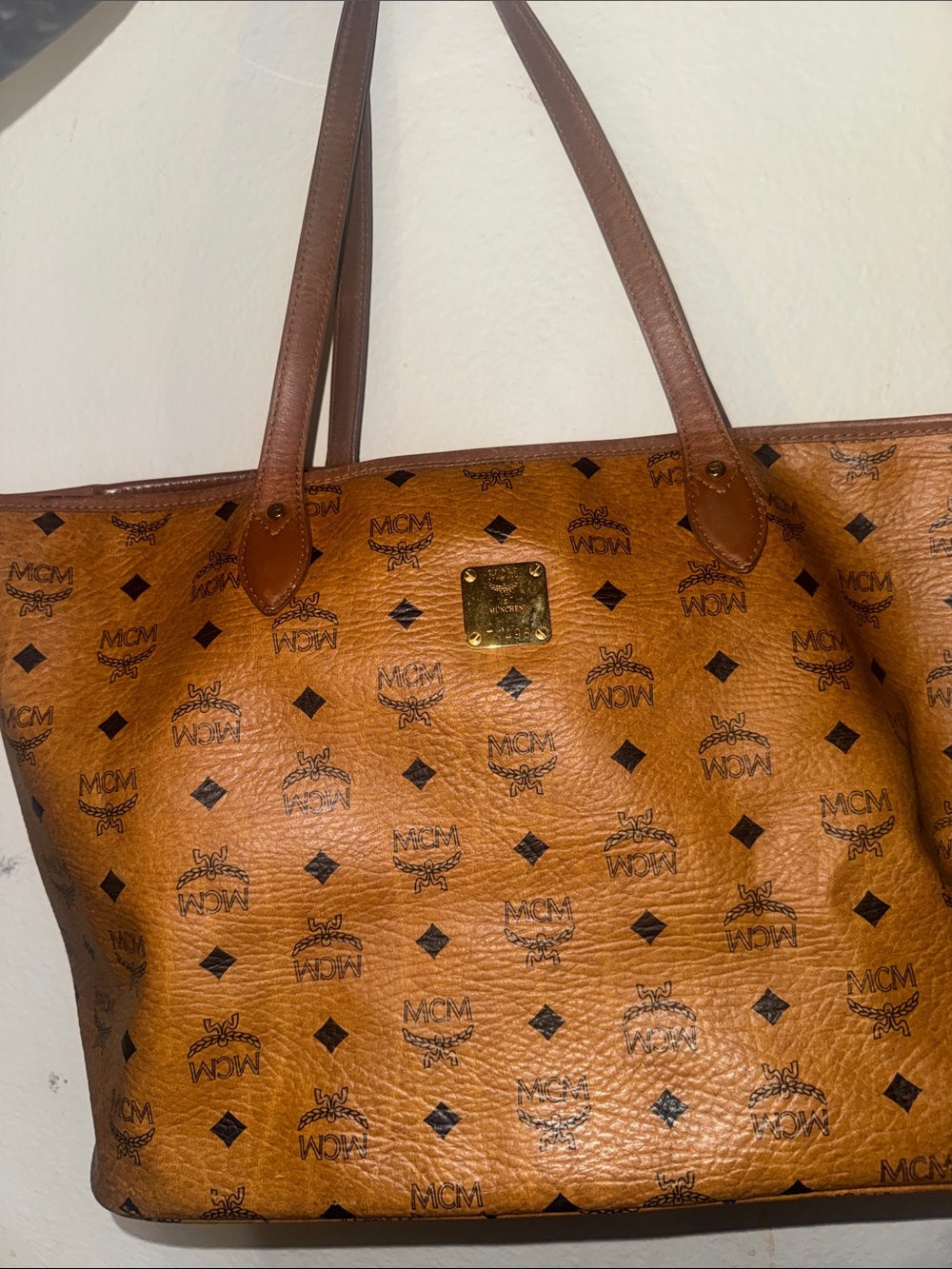 MCM Cognac Visetos leather Tote guc